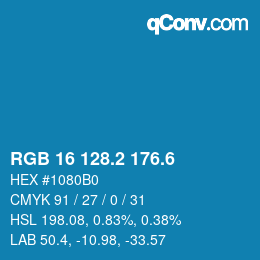 カラーコード: RGB 16 128.2 176.6 | qconv.com
