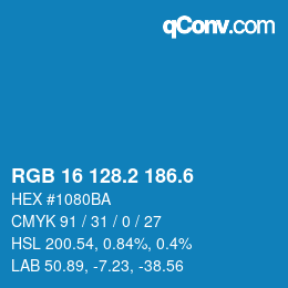 カラーコード: RGB 16 128.2 186.6 | qconv.com