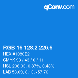 カラーコード: RGB 16 128.2 226.6 | qconv.com