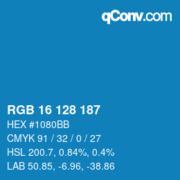 Color code: RGB 16 128 187 | qconv.com