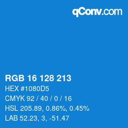 Color code: RGB 16 128 213 | qconv.com