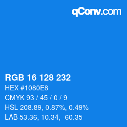 Color code: RGB 16 128 232 | qconv.com