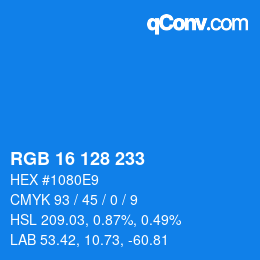 Color code: RGB 16 128 233 | qconv.com