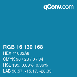 Color code: RGB 16 130 168 | qconv.com