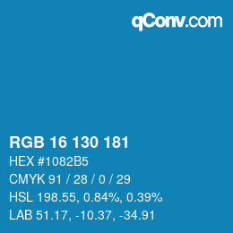 Color code: RGB 16 130 181 | qconv.com