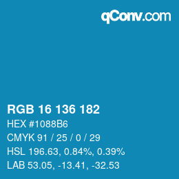 Color code: RGB 16 136 182 | qconv.com