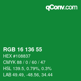Color code: RGB 16 136 55 | qconv.com
