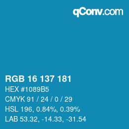 Color code: RGB 16 137 181 | qconv.com