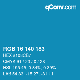 Color code: RGB 16 140 183 | qconv.com