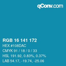 Color code: RGB 16 141 172 | qconv.com