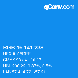 Color code: RGB 16 141 238 | qconv.com