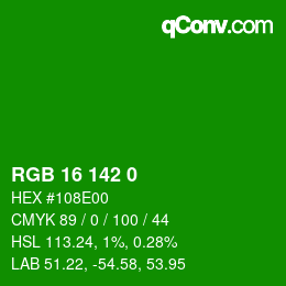 Color code: RGB 16 142 0 | qconv.com