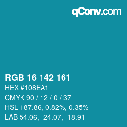 Color code: RGB 16 142 161 | qconv.com