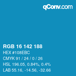 Color code: RGB 16 142 188 | qconv.com