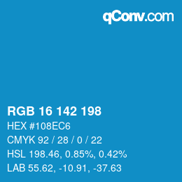 Color code: RGB 16 142 198 | qconv.com