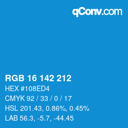 Color code: RGB 16 142 212 | qconv.com