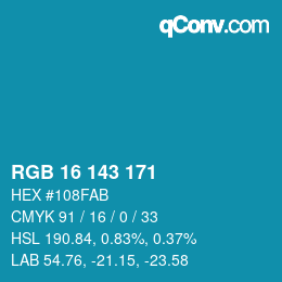 Color code: RGB 16 143 171 | qconv.com