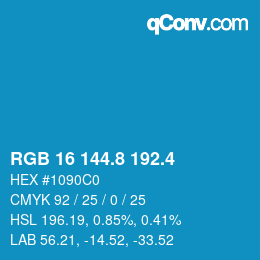 カラーコード: RGB 16 144.8 192.4 | qconv.com