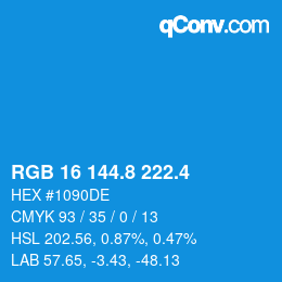 カラーコード: RGB 16 144.8 222.4 | qconv.com