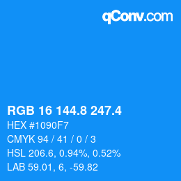 カラーコード: RGB 16 144.8 247.4 | qconv.com