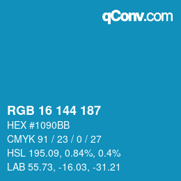 Color code: RGB 16 144 187 | qconv.com