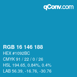 Color code: RGB 16 146 188 | qconv.com