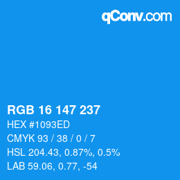 Color code: RGB 16 147 237 | qconv.com
