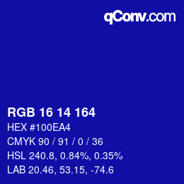 Color code: RGB 16 14 164 | qconv.com