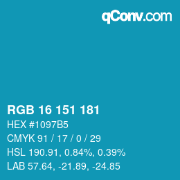 Color code: RGB 16 151 181 | qconv.com