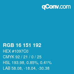 Color code: RGB 16 151 192 | qconv.com