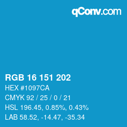 Color code: RGB 16 151 202 | qconv.com