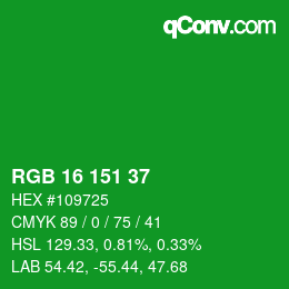 Color code: RGB 16 151 37 | qconv.com