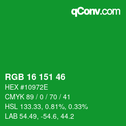 Color code: RGB 16 151 46 | qconv.com