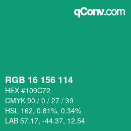 Color code: RGB 16 156 114 | qconv.com