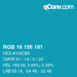 Color code: RGB 16 156 181 | qconv.com