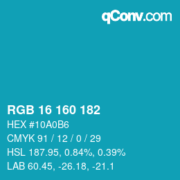 Color code: RGB 16 160 182 | qconv.com