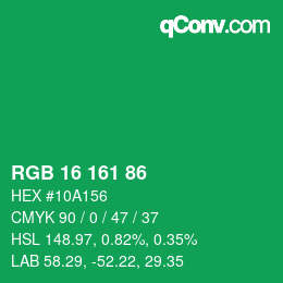 Color code: RGB 16 161 86 | qconv.com