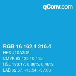 カラーコード: RGB 16 162.4 216.4 | qconv.com