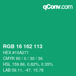Color code: RGB 16 162 113 | qconv.com