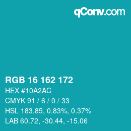 Color code: RGB 16 162 172 | qconv.com