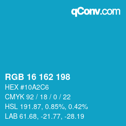 Color code: RGB 16 162 198 | qconv.com