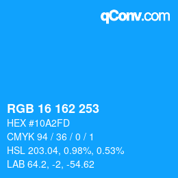Color code: RGB 16 162 253 | qconv.com