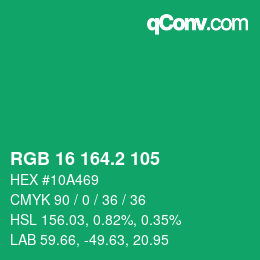 カラーコード: RGB 16 164.2 105 | qconv.com