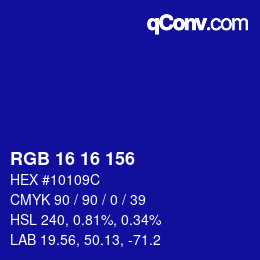 Color code: RGB 16 16 156 | qconv.com