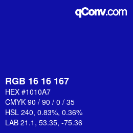 Color code: RGB 16 16 167 | qconv.com