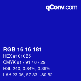 Color code: RGB 16 16 181 | qconv.com