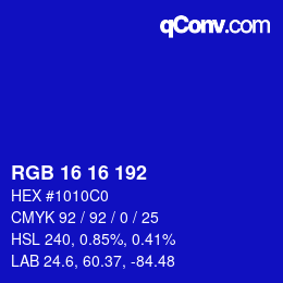 Color code: RGB 16 16 192 | qconv.com