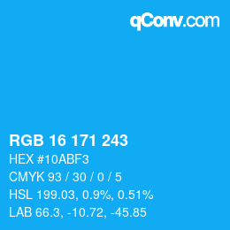 Color code: RGB 16 171 243 | qconv.com