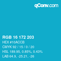 Farbcode: RGB 16 172 203 | qconv.com