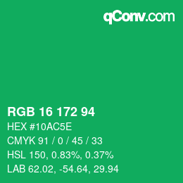 Color code: RGB 16 172 94 | qconv.com